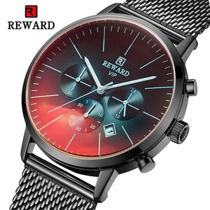 Reloj de Cuarzo para Hombre Reward, Correa de Malla de Acero Inoxidable, Cronógrafo, Pantalla Analógica, Resistente al Agua 30M - Product Image 3