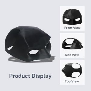 Schwarzer TPE Gummi Andere Haustier bekleidung Zubehör König Katze Fledermaus Kostüm Cosplay Maske Kopf - Product Image 5