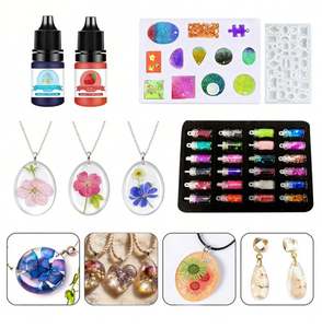 Kit de Bijoux Professionnel en Résine UV DIY – Époxy Transparent Dur à Durcissement Rapide, Moules en Silicone, Pendentifs, Boucles d'Oreilles, Porte-clés, Outils - Product Image 1