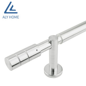 Support métallique fixe, accessoires de quincaillerie robustes et robustes, supports de <span class=keywords><strong>tringle</strong></span> à rideau réglables doubles - Product Image 4