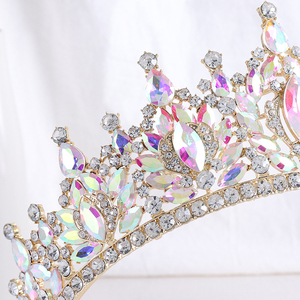 Corona di alta qualità da sposa europea e americana in lega con strass a occhio di cavallo corona della <span class=keywords><strong>regina</strong></span> corona nuziale compleanno squisita <span class=keywords><strong>Tiara</strong></span> - Product Image 4