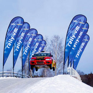 Cửa Hàng Bán Buôn Tùy Chỉnh Quảng Cáo Ngoài Trời Bow Sail Bay Duy Nhất Hai Mặt Teardrop Lông Cờ Biểu Ngữ Với Spike Cơ Sở - Product Image 1