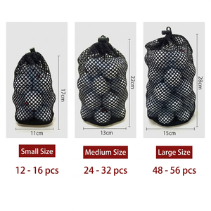 Sac de rangement en maille de nylon pour balles de golf, pochette de sport à cordon, porte-balles de tennis, capacité de 15, 25 ou 50 balles - Product Image 2