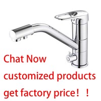 Robinet de cuisine en laiton chromé avec mitigeur de cuisine pour ligne d'alimentation en eau pure