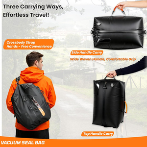 Bolsa de Almacenamiento al Vacío para Ropa, Grande, Negra, Impermeable, Ligera, con Bomba de Vacío - Product Image 5