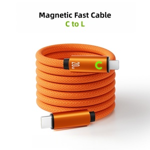 Câble de données magnétique tressé en nylon OEM TYPE-C vers L PD 20W Charge rapide 1/1,5/2m Câble de téléphone portable pour 14 <span class=keywords><strong>13</strong></span> 12 11 - Product Image 2