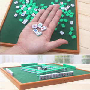 Jeu de Mahjong avec table de Mahjong pliable, jeu de Mahjong portable pour les voyages, les loisirs en famille, les divertissements en intérieur, accessoires - Product Image 4