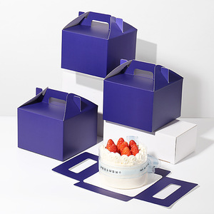 Cajas Pequeñas Cuadradas Desechables de Papel Kraft para Empacar Postres y Pasteles en Tamaños de 2/<span class=keywords><strong>3</strong></span>/5/6 Pulgadas, Estampado de Alimentos y Azúcar - Product Image 3