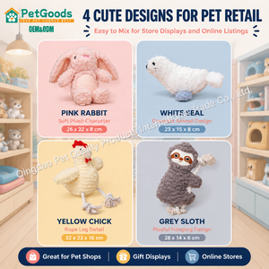 Juguetes de peluche chirriantes al por mayor con diseños de animales de chenilla y relleno de algodón PP para cachorros, para masticar y jugar, y para tiendas de mascotas. - Product Image 3
