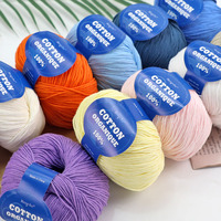 Fil de coton Mengchu 50g 100% coton super doux pour crochet et tricot à la main, idéal pour pulls et autres créations.