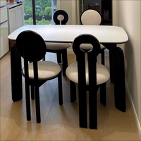 Table à manger rectangulaire nordique en pierre frittée avec pieds en bois massif, table à manger moderne de luxe pour petit appartement