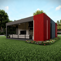 Conception de maison conteneur préfabriquée en acier colorée et luxueuse pour l'extérieur