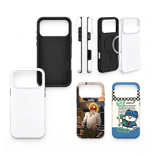 Coated 2 in 1 Magnetic Blank 3D Sublimation Phone Case for iPhone 16 15 14 17 Pro Max Custom Print Shockproof Protective Cover