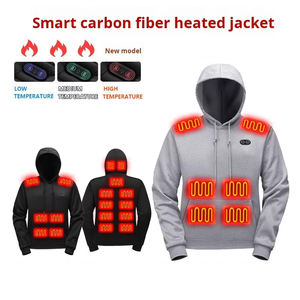 EN Stock hommes Smart électrique chauffage veste 100% Polyester décontracté manteau à capuche décontracté chaleur chauffée sweat à capuche pour unisexe - Product Image 4