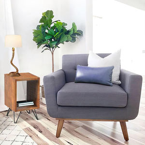 โต๊ะข้างเตียงไม้เนื้อแข็งดีไซน์ทันสมัยพร้อมถาดวางของว่างโลหะ ปรับแต่งได้ เฟอร์นิเจอร์ห้องนอน รับน้ำหนักได้ดี - Product Image 5