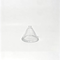 Flacon de parfum conique en verre de 50 ml, élégant et minimaliste, avec bouchon en bois