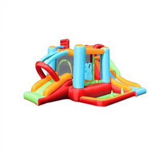 Opblaasbaar springkasteel, springkussen, opblaasbare springhuis, feest springcombinatie, glijbaan, kinderen, PVC/nylon, eenvoudige installatie - Product Image 3