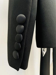 A7450 Migugarment Drop Shipping blazer di strass di colore nero e <span class=keywords><strong>pantaloni</strong></span> lunghi due pezzi Set formale ufficio da <span class=keywords><strong>donna</strong></span> abiti da <span class=keywords><strong>donna</strong></span> - Product Image 6