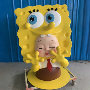 Escultura <span class=keywords><strong>de</strong></span> dibujos animados al aire libre personalizada <span class=keywords><strong>de</strong></span> fábrica, <span class=keywords><strong>Bob</strong></span> <span class=keywords><strong>Esponja</strong></span>, escultura <span class=keywords><strong>de</strong></span> resina <span class=keywords><strong>de</strong></span> fibra <span class=keywords><strong>de</strong></span> vidrio, centro comercial, decoración del parque - Product Image 1
