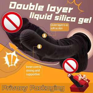 Der neue schwarze Dildo aus weichem Silikon-Sexspielzeug mit dem größten falschen Penis - Product Image 6