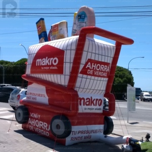 Chariot de courses <span class=keywords><strong>géant</strong></span> gonflable lumineux personnalisé, chariot de supermarché gonflable publicitaire pour la campagne d'inauguration de magasins de détail - Product Image 3