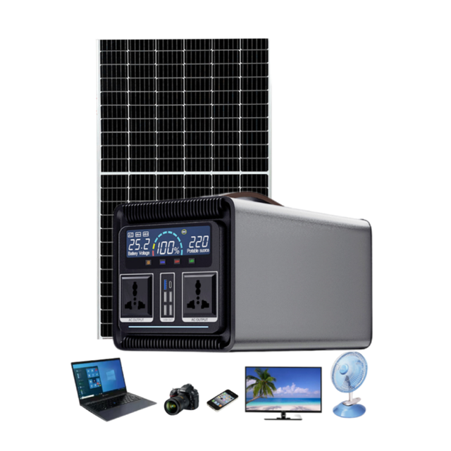 1200W Portable Power Station Pure Sine Wave Solar Panel Outdoor Emergency Power Bank with Flashlight & Car Compatibility