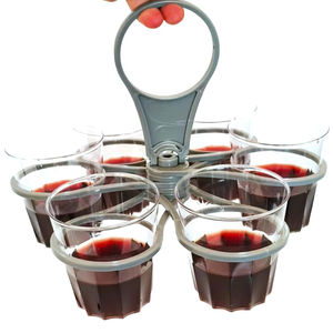 Support pliable pour 6 tasses en verre, poignée pour tasse à café, support pour bouteille d'eau, portable, anti-brûlure, camping, fête, bar, maison - Product Image 3