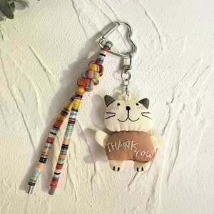 Llavero Portátil de Gato 3D de Tela Hecho a Mano con Diseño de Animal de Dibujos Animados para Niñas, Colgante Suave para Bolso de Mujer, Soporte para Monedas, Llavero de Agradecimiento - Product Image 1