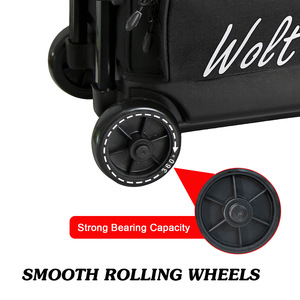 Bolsa <span class=keywords><strong>de</strong></span> Bolos <span class=keywords><strong>de</strong></span> Tela Oxford para 3 Bolas con Ruedas - Portátil para Uso en Interiores, para 3 Bolas y Accesorios - Asa Retráctil Extensible - Product Image 6