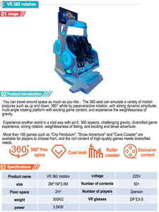 2025年新デザイン ダブルシート屋内用グラスファイバーVR 360度回転シミュレーター（アドベンチャーパーク向け）2台の360度回転バーチャル - Product Image 5