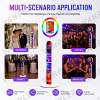 Nouvelle Coque de Photobooth Arquée pour iPad Tout-en-un en Métal avec Lumière RGB 10,2-13 Pouces pour Location d'Événements, Mariages et Fêtes