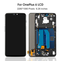 Écran de téléphone mobile OnePlus 6 modèle 1259 OLED, assemblage intérieur et extérieur avec cadre, écran tactile