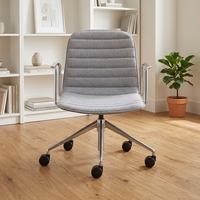 Fauteuil pivotant modulaire en tissu pour salon, base en alliage d'aluminium, design moderne, hauteur réglable, mousse moulée, pour hôtel et chambre à coucher