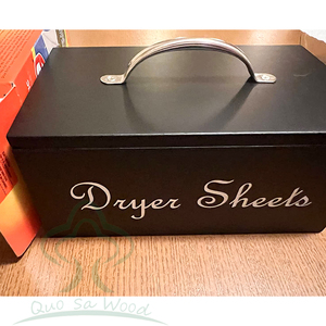 Boîte en bois Sèche-linge Porte-feuille Distributeur avec couvercle à charnière Séchoir en bois Boîte de rangement pour feuilles d'assouplissant Conteneur - Product Image 4