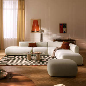 Sofá Modular de Lujo Moderno <span class=keywords><strong>para</strong></span> Apartamentos, Tapizado Suave de Esponja, Alta Comodidad, Estilo Influencer - Product Image 4