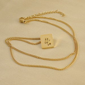 Collares con Signos del Zodiaco Chapados en Oro <span class=keywords><strong>de</strong></span> 18k, Acero Inoxidable, No se Deslustran, Colgantes Cuadrados, Cadenas, Joyería <span class=keywords><strong>de</strong></span> Moda, Regalo para Mamá y Mujer - Product Image 3