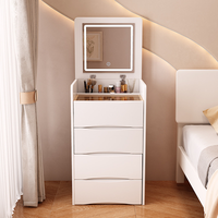 Nouveau produit Offre Spéciale Miroir contemporain amélioré par Led Empreinte compacte Coiffeuse de chambre à coucher élégante