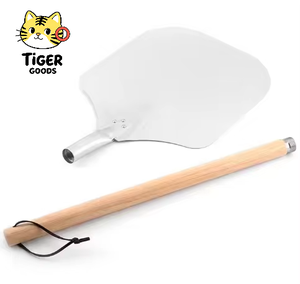 TGYW Spatule à <span class=keywords><strong>pizza</strong></span> en aluminium robuste de haute qualité, très vendue, avec manche en bois détachable, résistante au four - Product Image 1