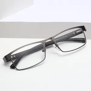 Gafas de lectura Anti luz azul Metal medio marco gafas de lectura corte de diamante Anti luz azul gafas planas 2024