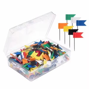 Chinchetas de metal coloridas Uso de oficina Tipo de chincheta para aviso Mapa de tablero de corcho - Product Image 4