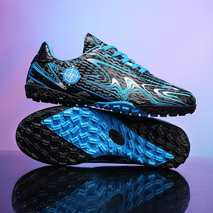 Chaussures de football pour garçons, tige synthétique, semelle extérieure en caoutchouc, semelle intermédiaire en EVA, doublure en mesh, pour entraînement printanier sur terrain en herbe - Product Image 4