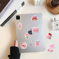 Lot de 52 autocollants décoratifs pour ordinateur portable, imperméables, roses mats, mignons, en vinyle découpé, pour filles