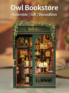 CuteBee Offre Spéciale livre en bois Nook bricolage livre Nook <span class=keywords><strong>Kit</strong></span> 3d en bois Puzzle livre Nook jardin maison bricolage Miniature maison - Product Image 6