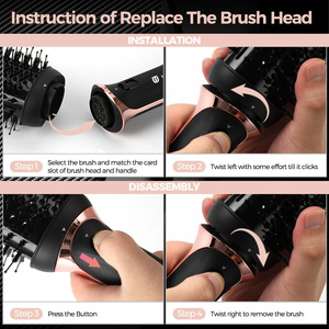 Sèche-cheveux stylant Utrust 5 en 1 à air chaud, moteur sans balais, ions négatifs, avec accessoires pour cheveux bouclés et lisses - Product Image 3