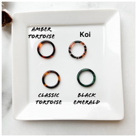 Bague fine empilable minimaliste en résine d'acétate imitation écaille de tortue pour femme, bijoux fantaisie, vente en gros d'usine, bague en acrylique personnalisée