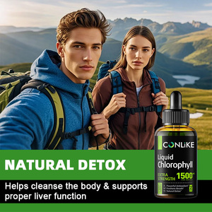 Gouttes liquides de chlorophylle végétaliennes bio 5000mg en vrac pour le soin corporel, détoxifiantes, antioxydantes, avec extrait d'<span class=keywords><strong>aloe</strong></span> <span class=keywords><strong>vera</strong></span> et d'extraits de plantes sauvages en flacon - Product Image 4