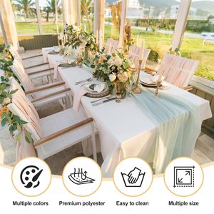 Оптовая продажа, 70*120 дюймов, бежевая полиэфирная прямоугольная скатерть для столов 5 футов для вечеринок или ужинов - Product Image 3