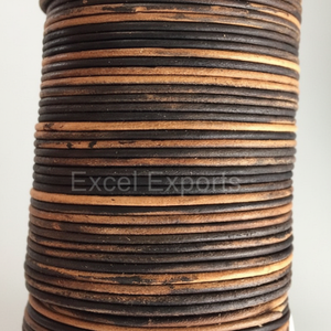 Cordon en cuir naturel et noir pour la fabrication de bijoux 1mm-3mm tressage composants et résultats multicolores - Product Image 1