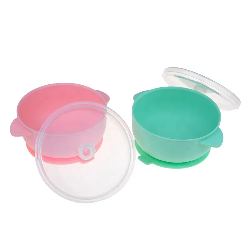 Mangkuk Silikon Mangkuk Bayi Lembut Bebas BPA Warna-warni Grosir untuk Memberi Makan Bayi