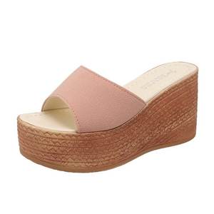 2025 talon pantoufles pour femmes été nouvelle semelle épaisse une ligne <span class=keywords><strong>plage</strong></span> femmes en plein air mode <span class=keywords><strong>éponge</strong></span> gâteau semelle sandales - Product Image 2